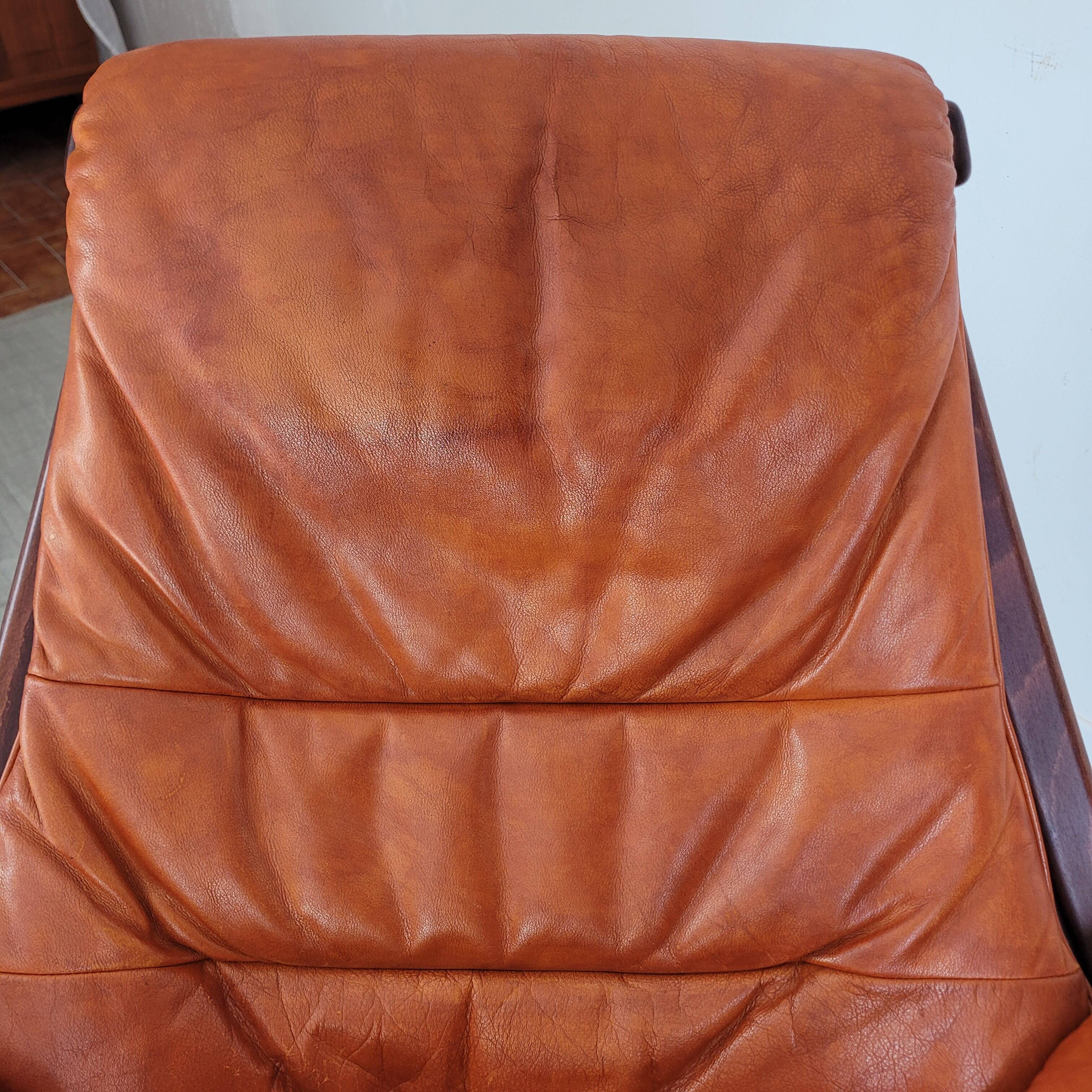 Fauteuil lounge vintage Göte Mobler 1960 pivotant et inclinable