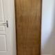 Large vintage Art Deco bizote mirror to place or hang, solid wood frame