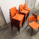 Set of 17 vintage orange chairs 1970