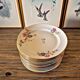 12 M8S France porcelain dessert plates, floral design