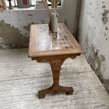 Walnut and tile bistro table 1890