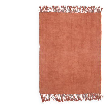 Kilim Turc Vintage Terracotta Uni, Tapis Naturel pour Salon et Chambre