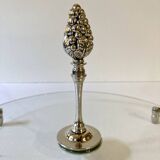 Cheese platter / server in glass and silver-plated metal