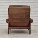 1970s, Swedish design, armchair with footstool, furniture leather.