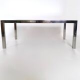 Steel Coffee Table in the Style of Nanda Vigo with a Mirrored Top, Italy