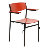 Chaises Gijs van der Sluis rouge et noir avec accoudoirs