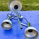 Chandelier ceiling lamp suspension 3 spots aluminum  1970