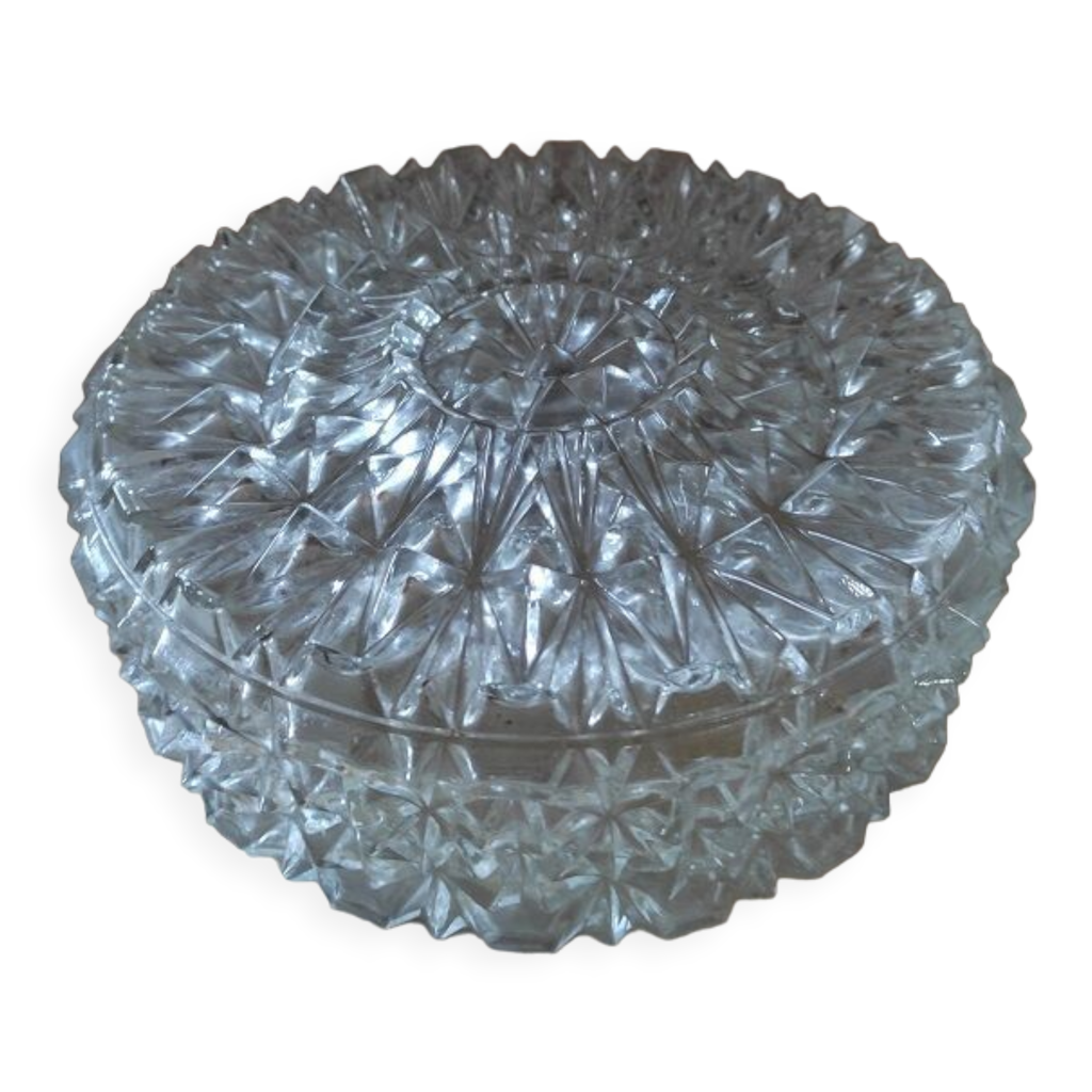 Plafonnier / Applique murale vintage - verre moulé pointes diamants- 1970