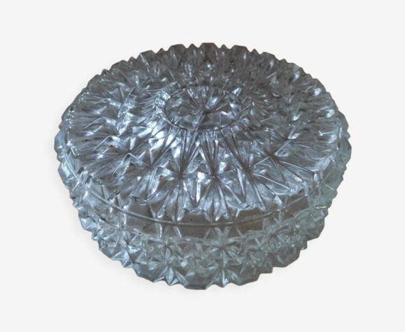Globe de plafonnier original verre pointe pyramide art déco