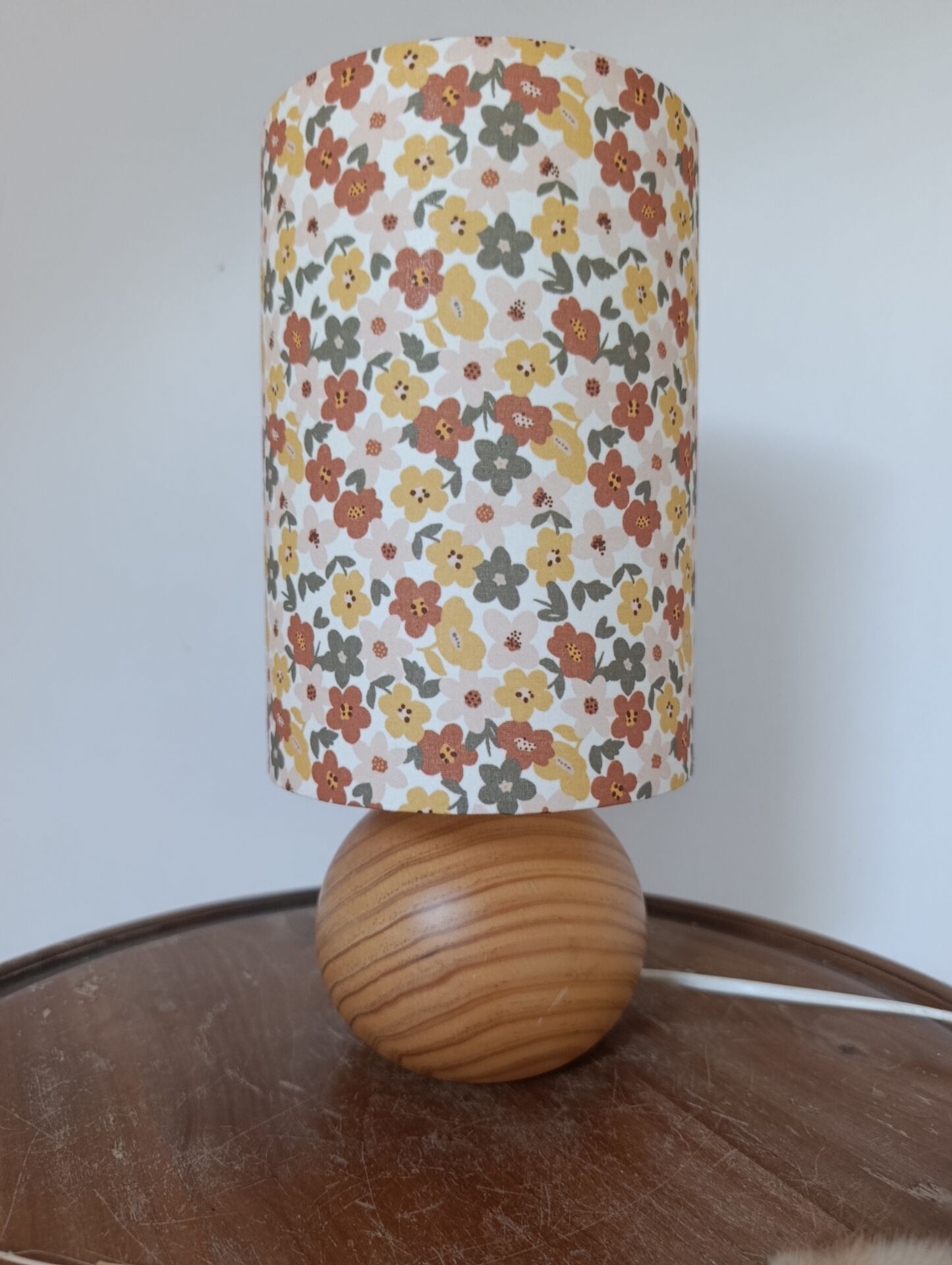 table lamp wood lampshade printed with Liberty flowers