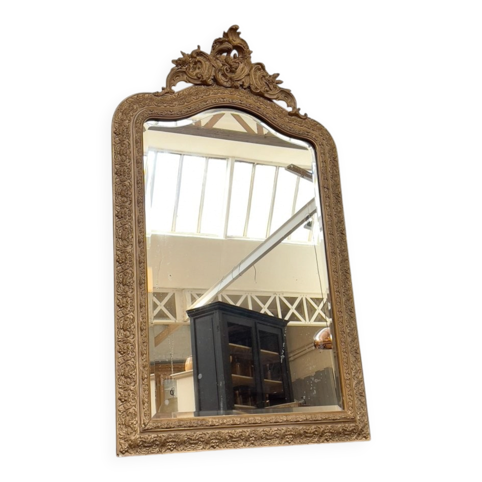 Gilded Mirror with Pediment, 1890
