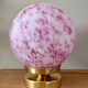 Vintage pink and white glass globe table lamp