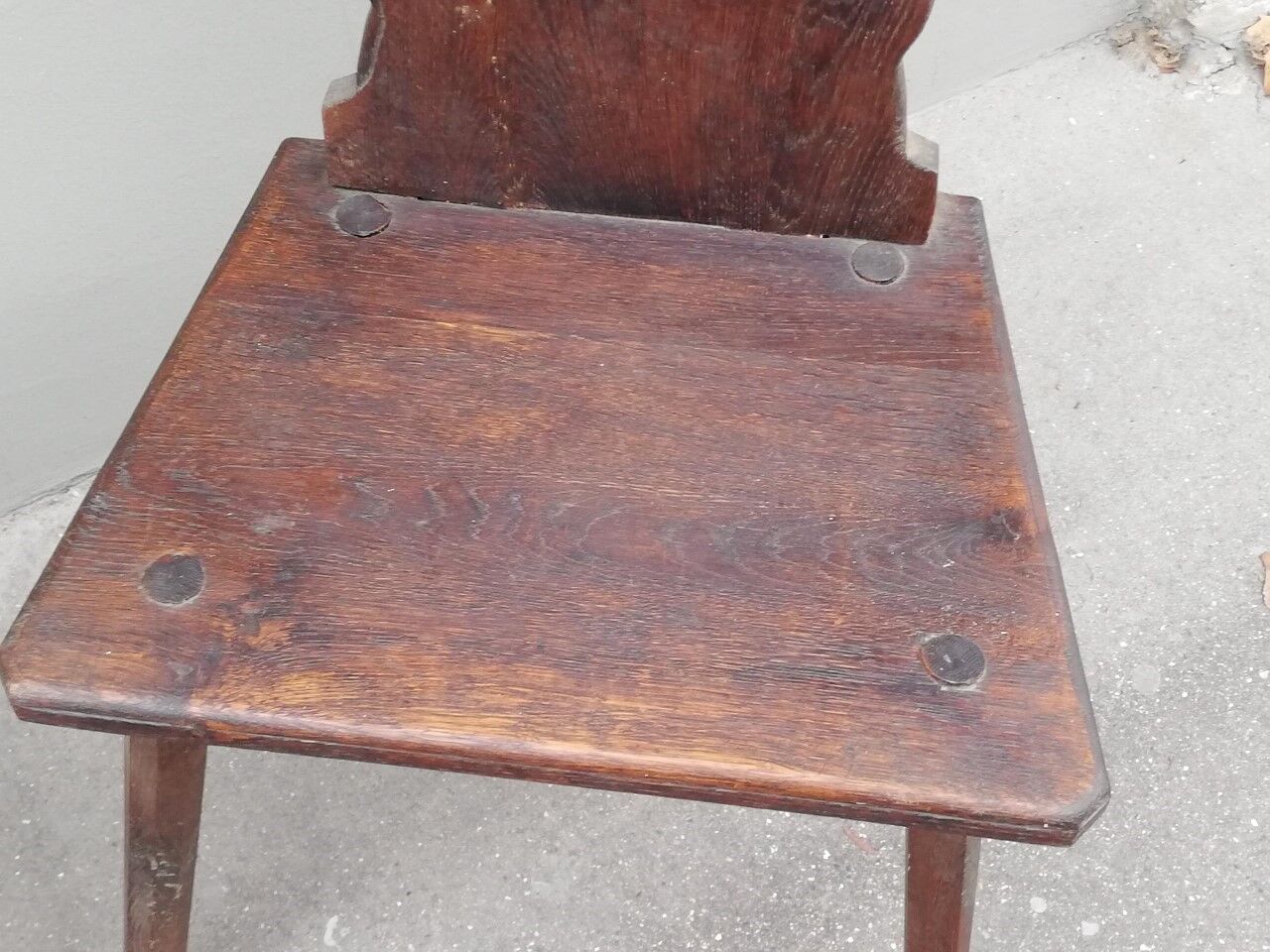 Pair of antique solid oak chairs