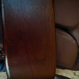 Pair of Scandinavian leather armchairs and ottoman, Ekornes, Norway, 1970s