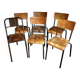 Lot de 6 chaises d’école rénovées 