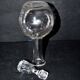 Antique acid-etched crystal carafe - 1900 rococo and foliage decor - 23cm