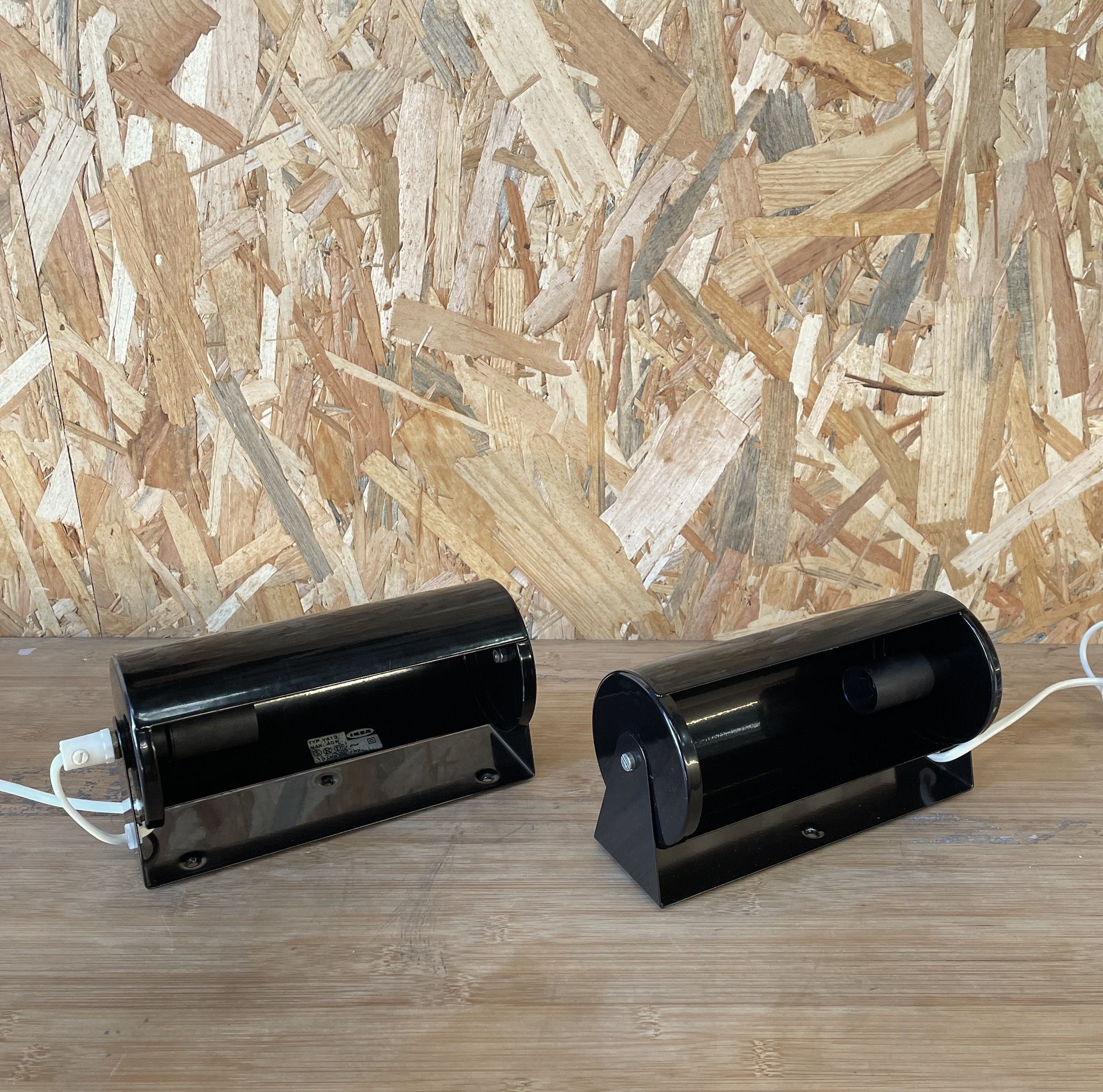 Pair of black swivel wall lamps V413 by Ikea - 1980s
