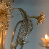Venetian chandelier in gilded Murano glass, 10 light arms, circa 1920.