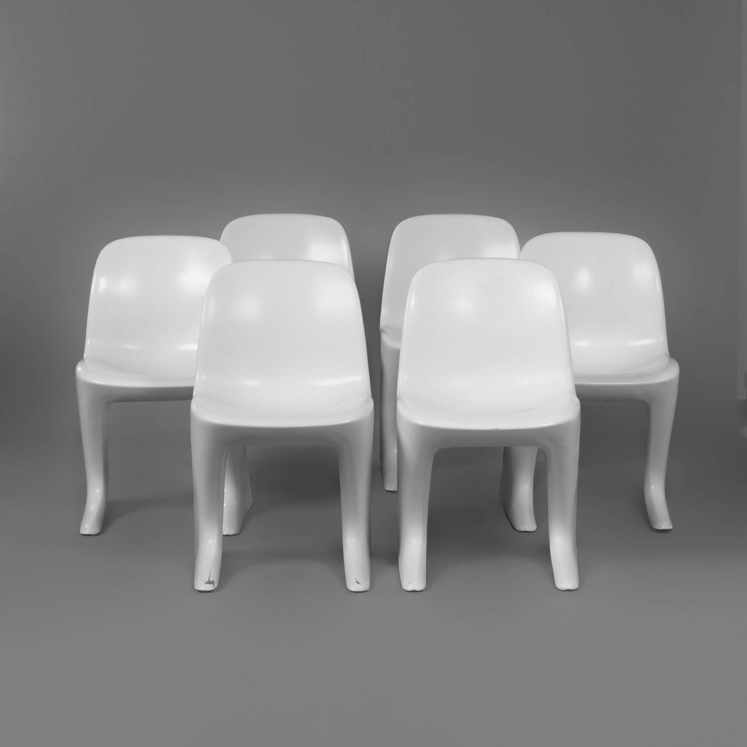 White Kangaroo Chairs by Ernst Moeckl for Horn, 1960s | Set of 6
