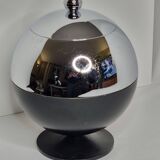 Coldy Lux ice bucket, spherical design in chrome and black metal, years.