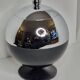 Coldy Lux ice bucket, spherical design in chrome and black metal, years.
