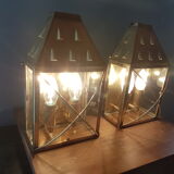 Brass exterior wall sconces, 50s-60s