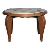 Art Deco wooden coffee table, marble top living room table, side table.