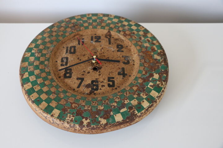 Green Japy checkerboard wall clock