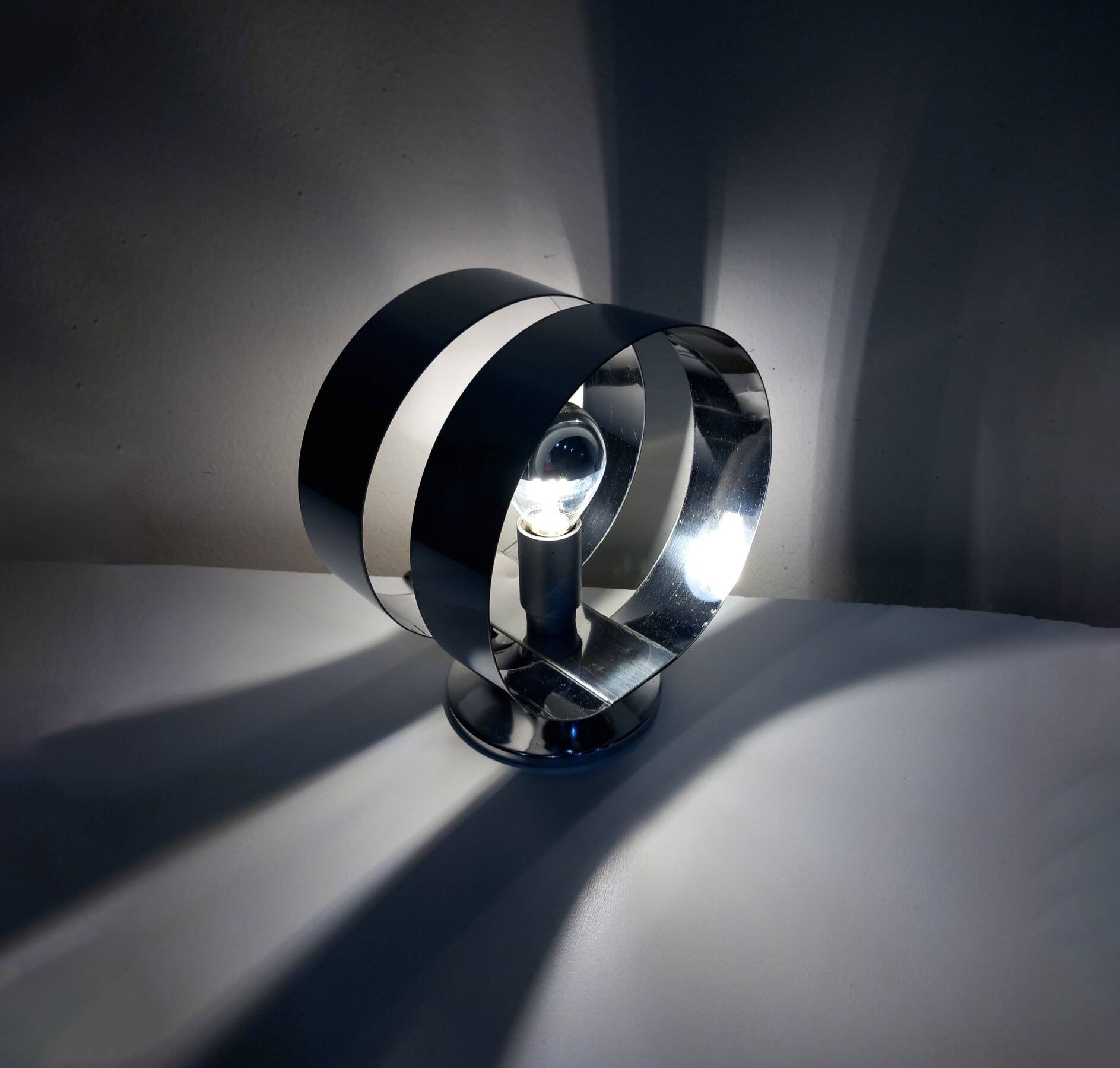 Vintage Table Lamp • Rings • Steel • Space Age • 1970