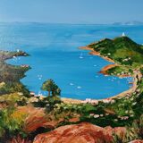 Toile au couteau, La Rade d'Agay de Danielle Saliba
