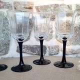 Black Luminarc stemmed glass