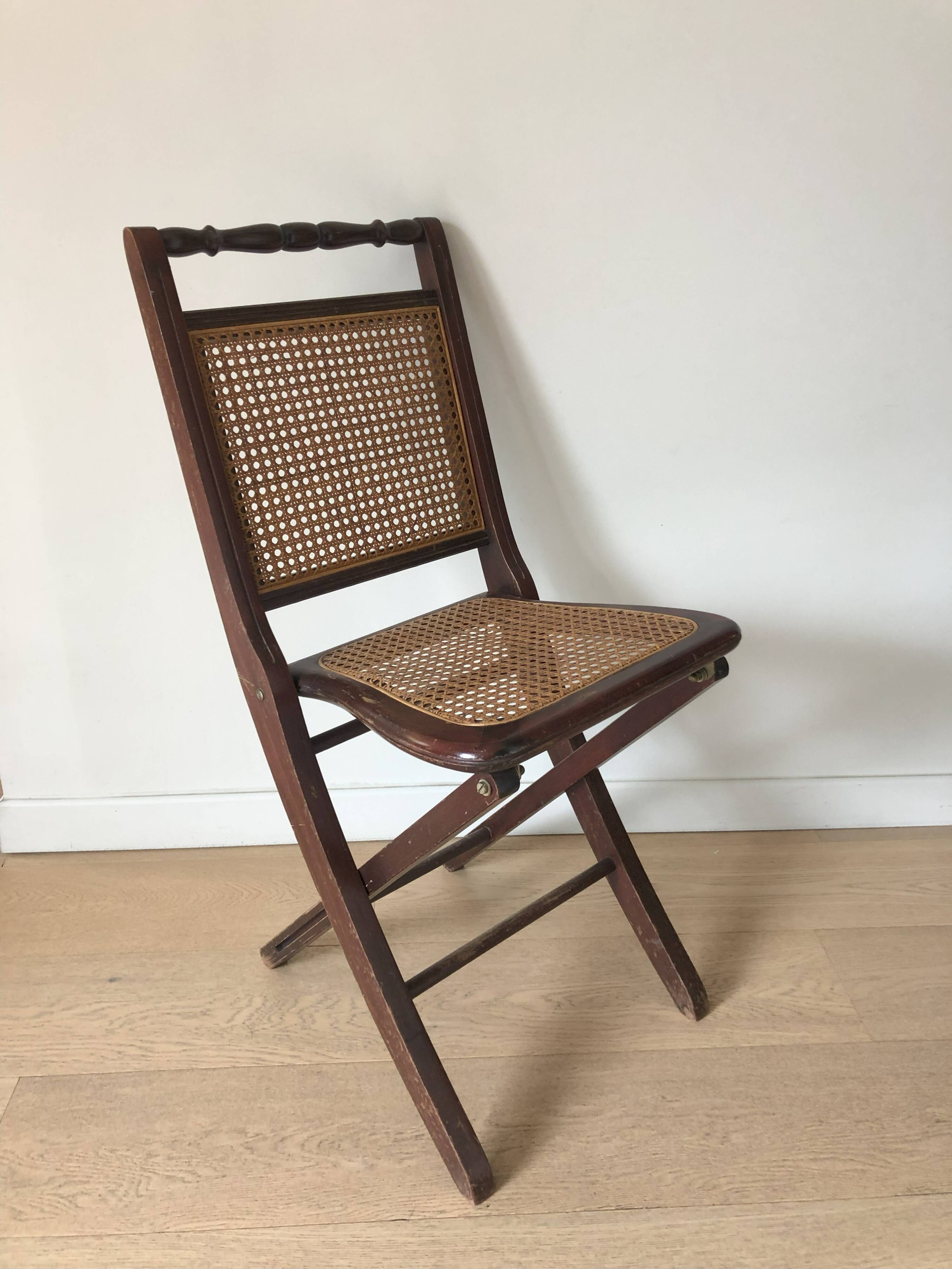 Cane folding chair