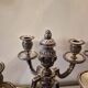 Pair of four-light candelabra in silver-plated metal in Louis style.