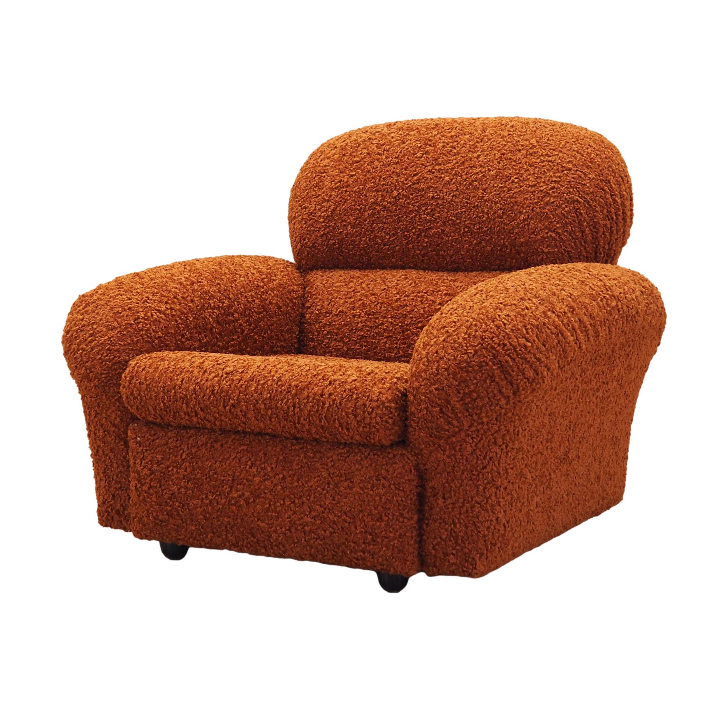 Orange armchair, Italian design, 1970s, production: Italy