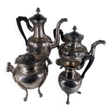 Service à café et à thé style Empire en métal argenté. Marqué RM pour Roux-Marquiand 20ème siècle