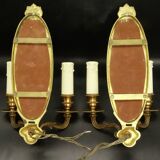 Paire d'appliques-miroirs style Louis XVI - bronze