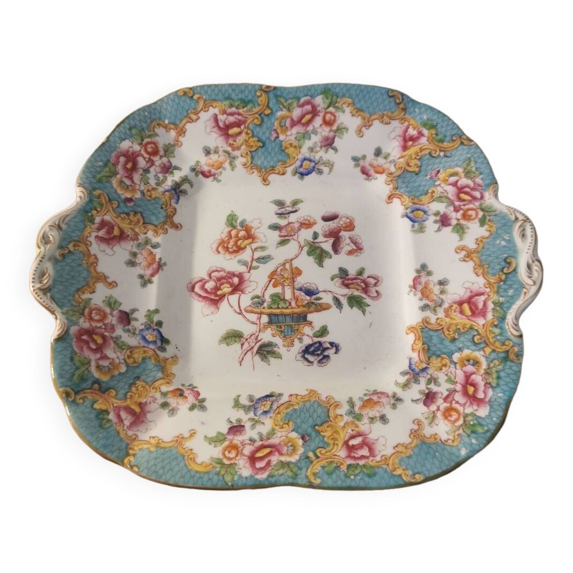 19th century English porcelain cake dish