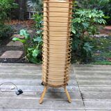 Bamboo, rattan and paper floor lamp from the 60s