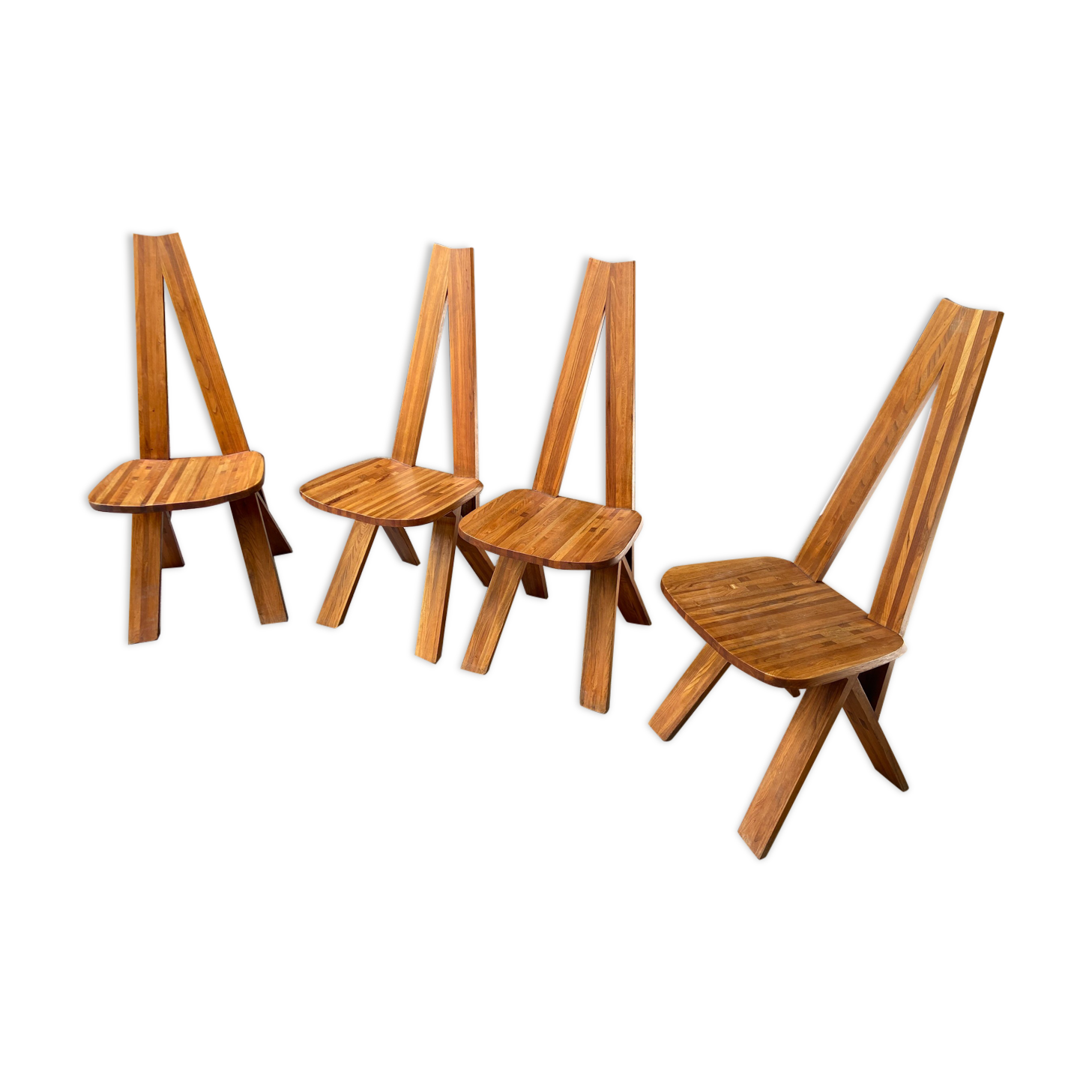 4 chaises S45 dites « Chlacc » de Pierre Chapo