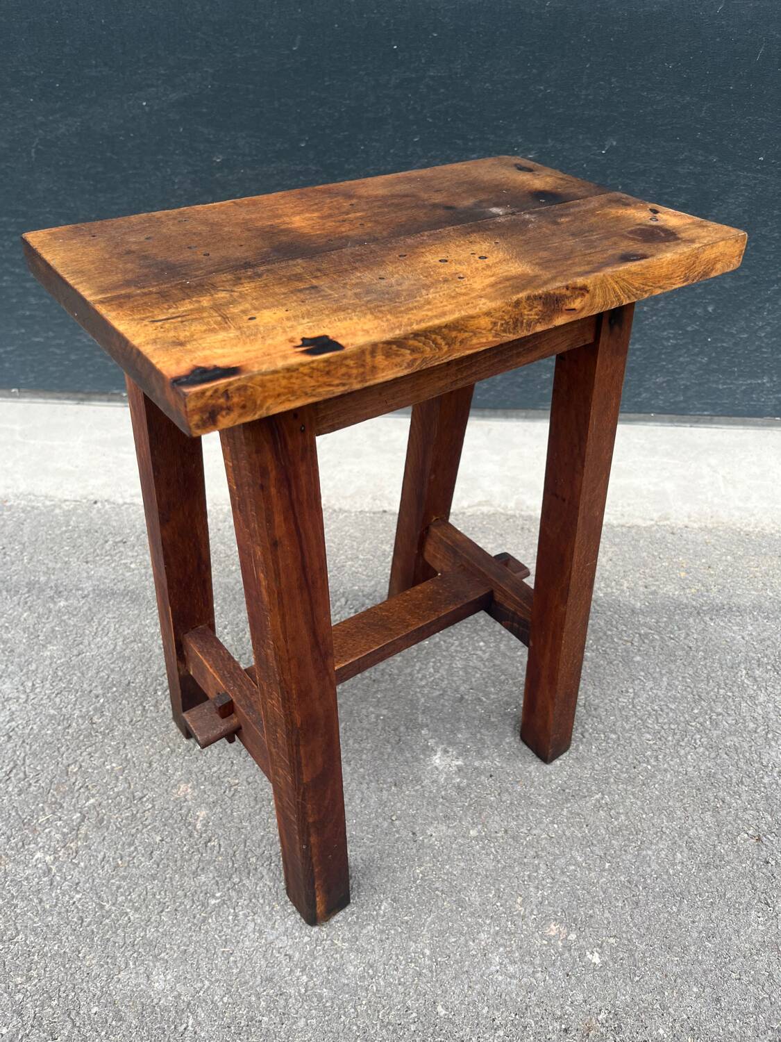 Vintage wooden farm stool