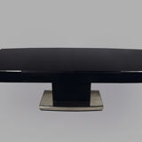 Black art deco extendable dining table made in 1930s czechia