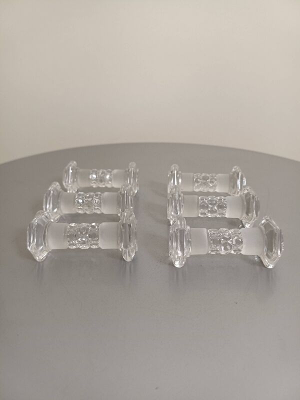 Baccarat : 6 Portes couverts - Reposes couteaux Anciens - Modèle Diamants