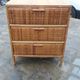 Commode Vintage bois et rotin naturel tressé