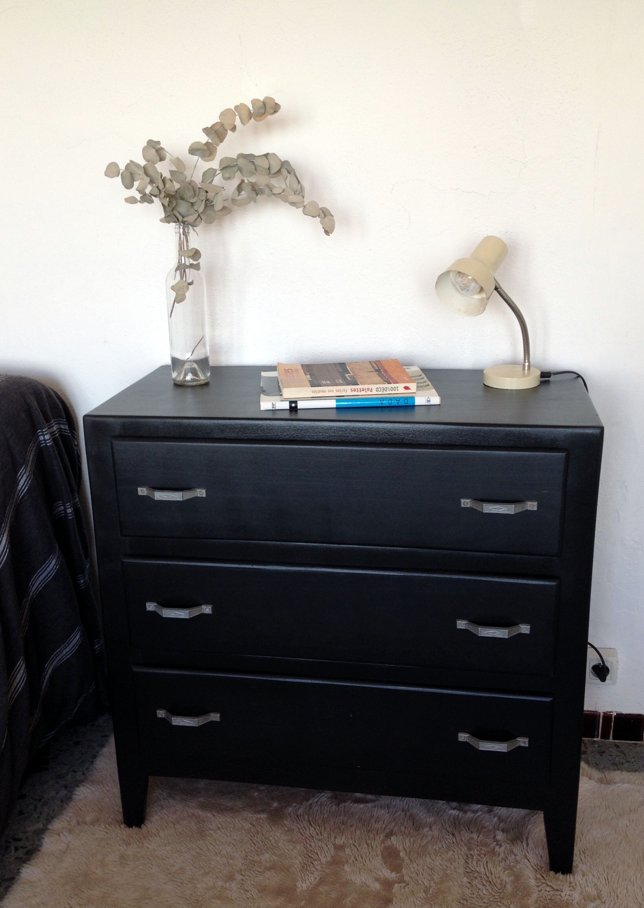 Commode vintage art déco noire