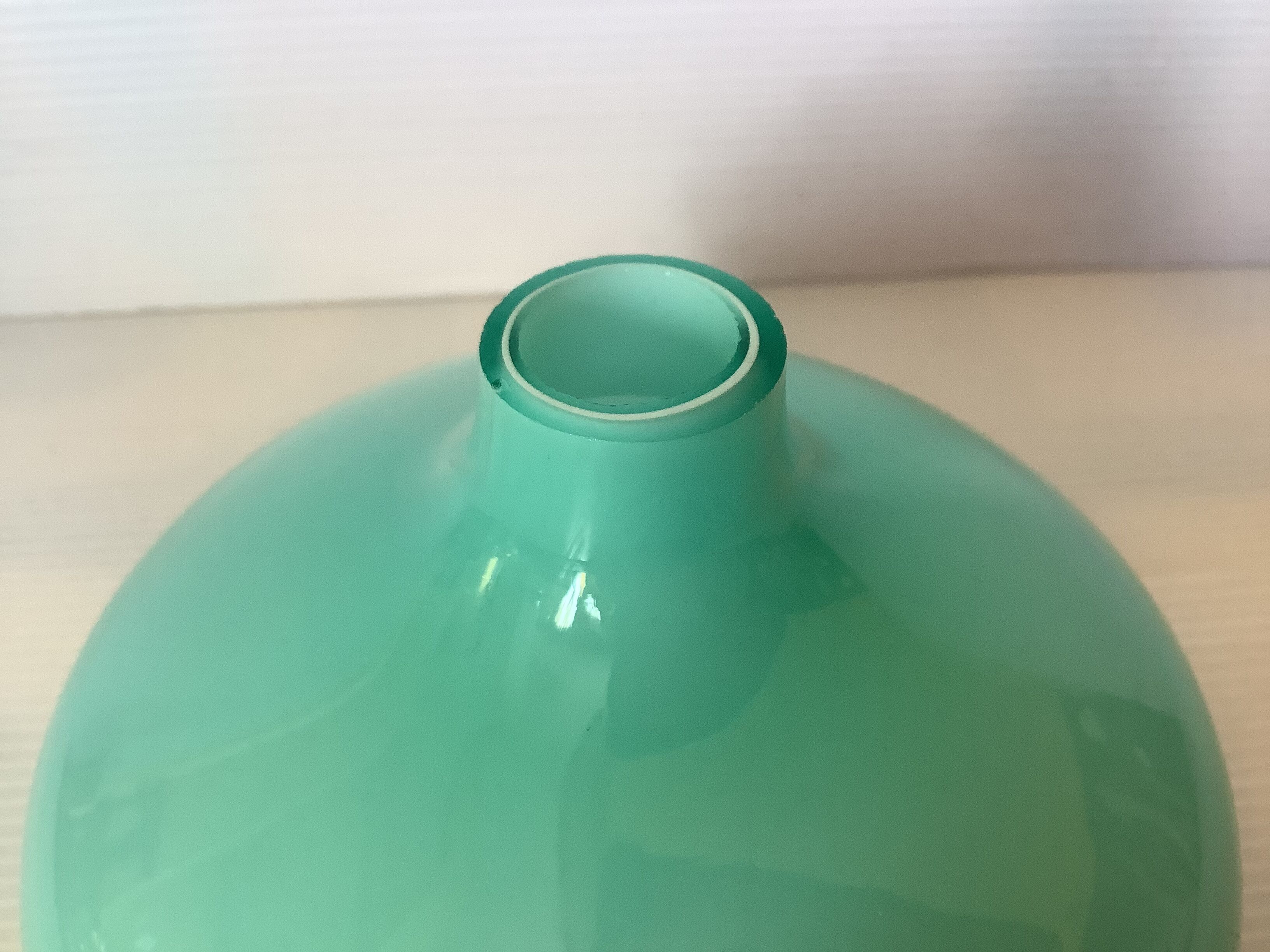 Mint green glass paste ball vase