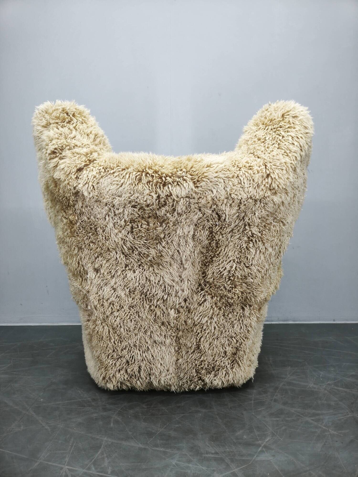 1930s Art Deco Wingback Armchair in Honey Skandilock Sheepskin