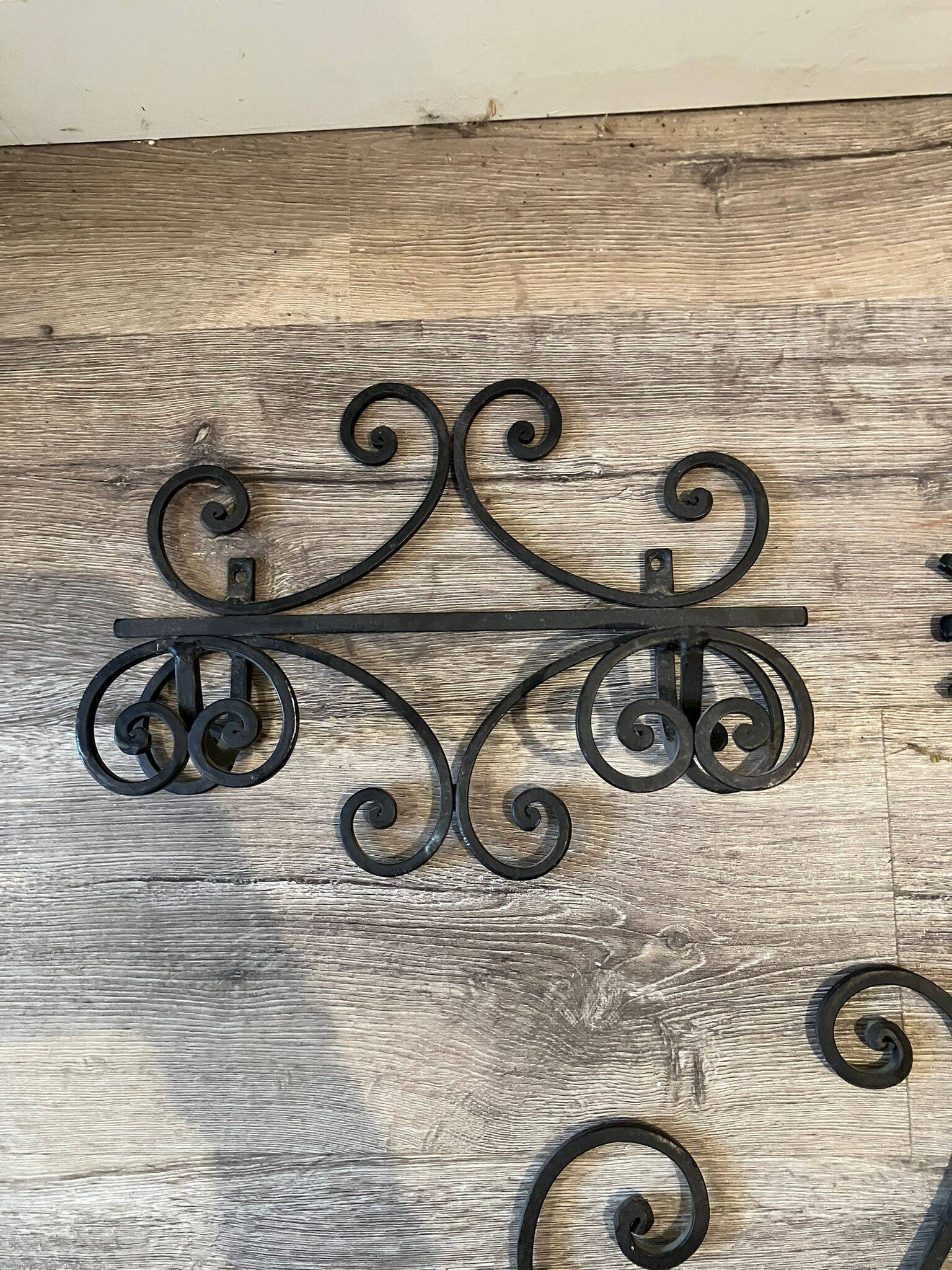 3 wrought iron coat racks