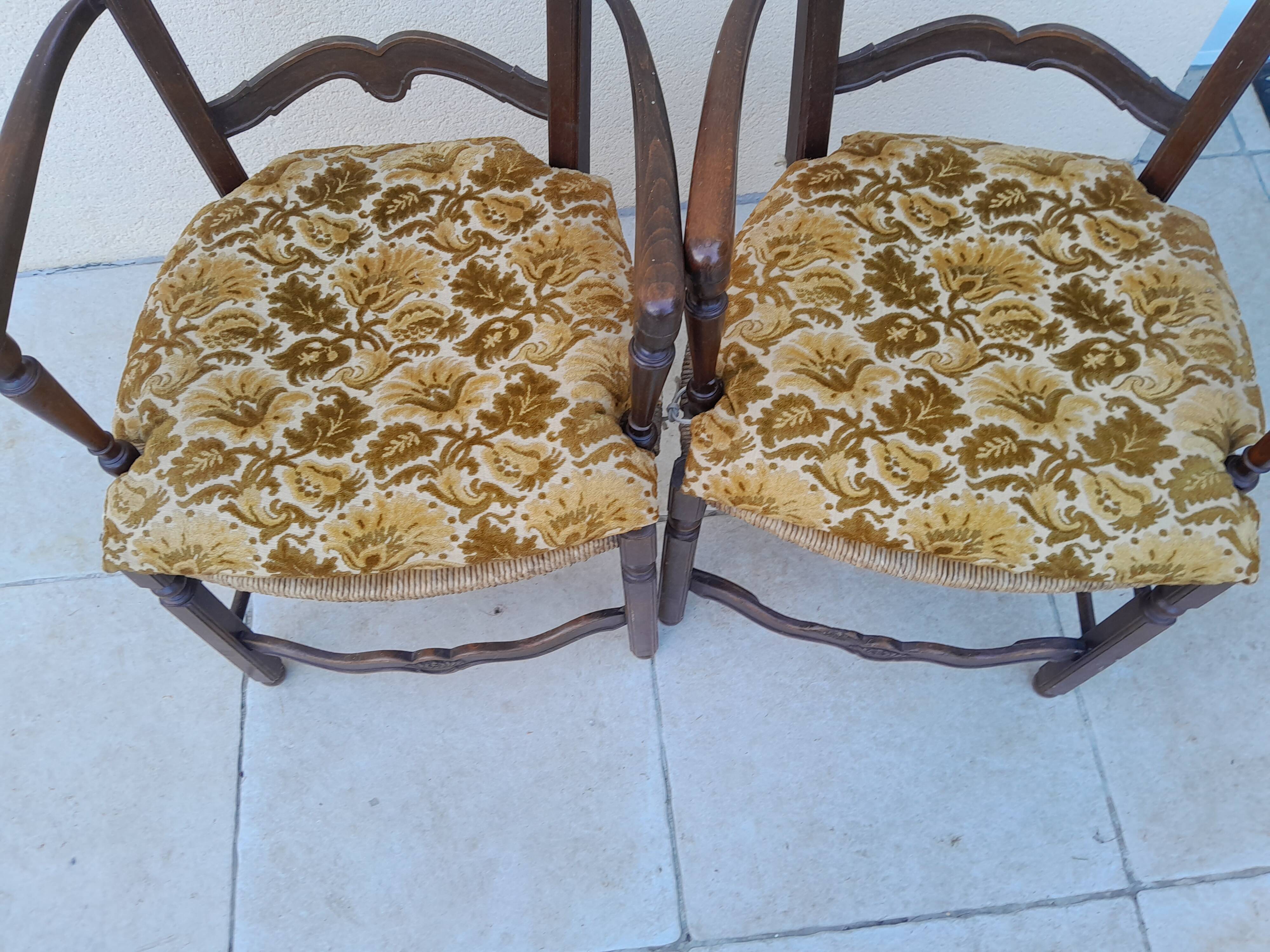 Pair of old Provençal armchairs