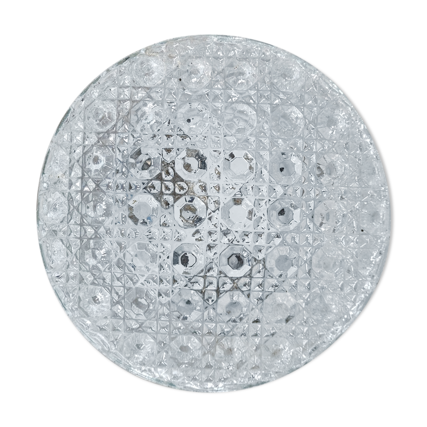 Ceiling lamp / round wall lamp, vintage glass