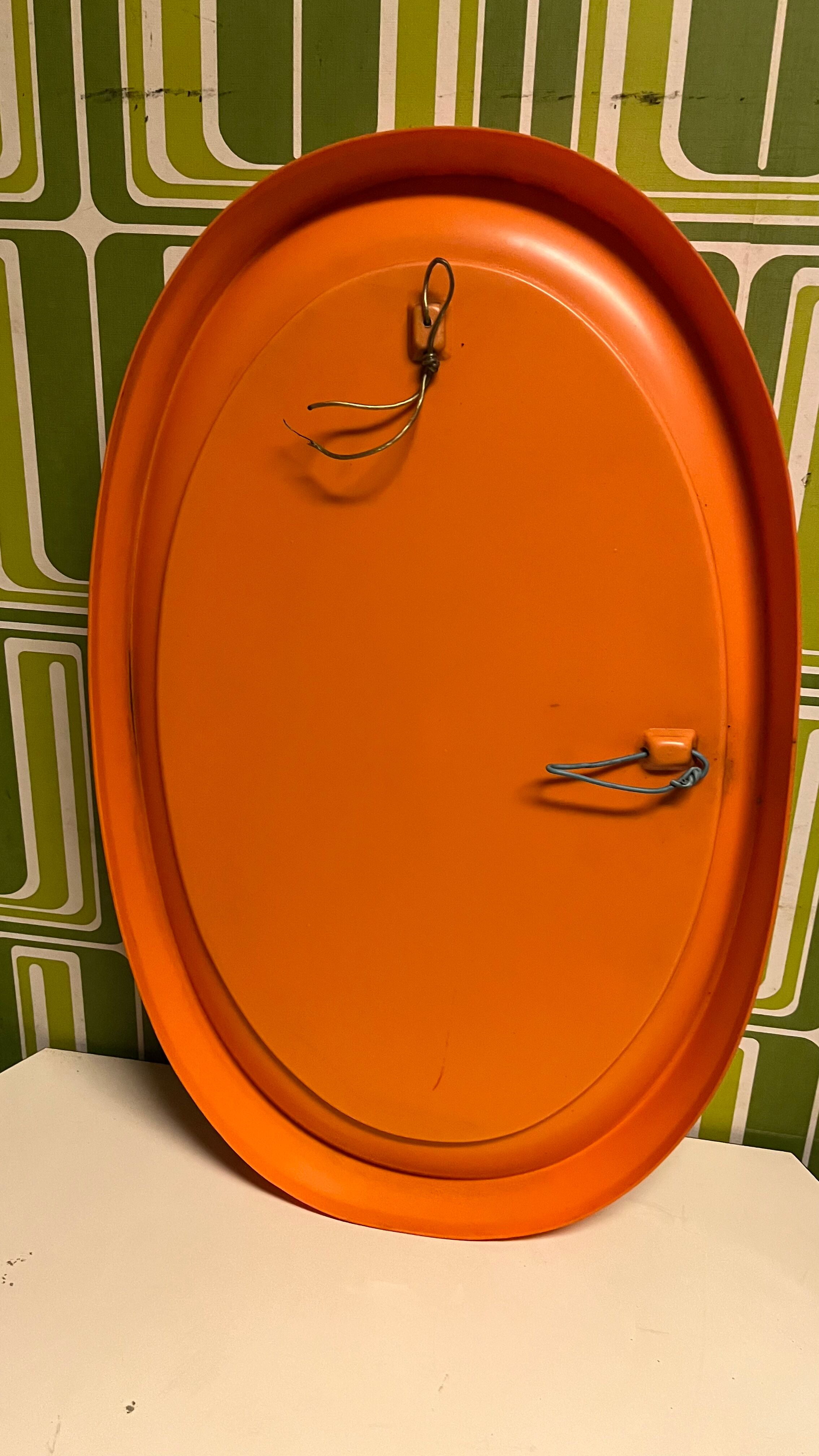 Miroir ovale orange